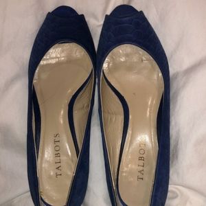 Talbots Peep Toe Blue Suede